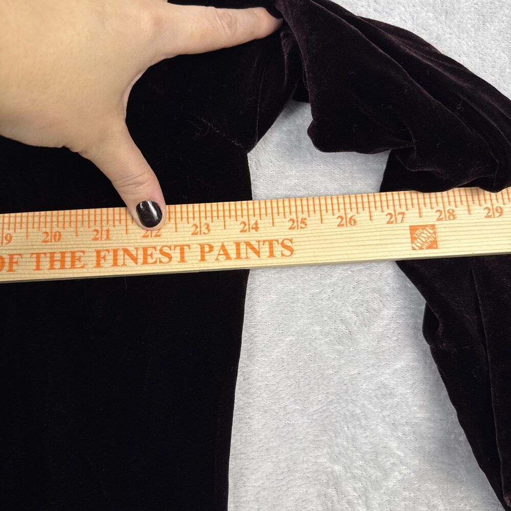Vtg Harriet Selwyn Silk Velvet Top 1X/2X Brown Button Up Whimsigoth 80s 90s - Picture 7 of 10